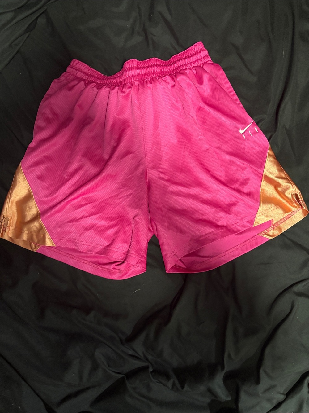 Nike Women’s Hot Pink Athletic Shorts with Orange Side Panels
